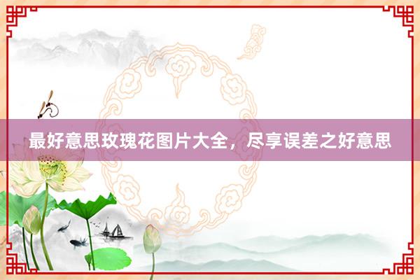 最好意思玫瑰花图片大全，尽享误差之好意思